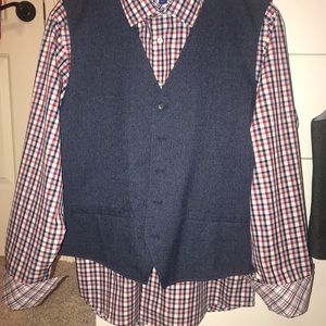 Blue wool vest- XXL